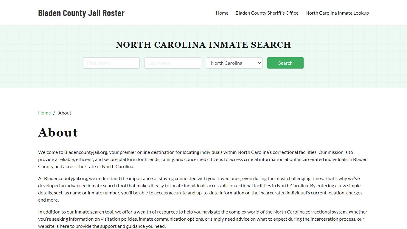 North Carolina Inmate Search - bladencountyjail.org