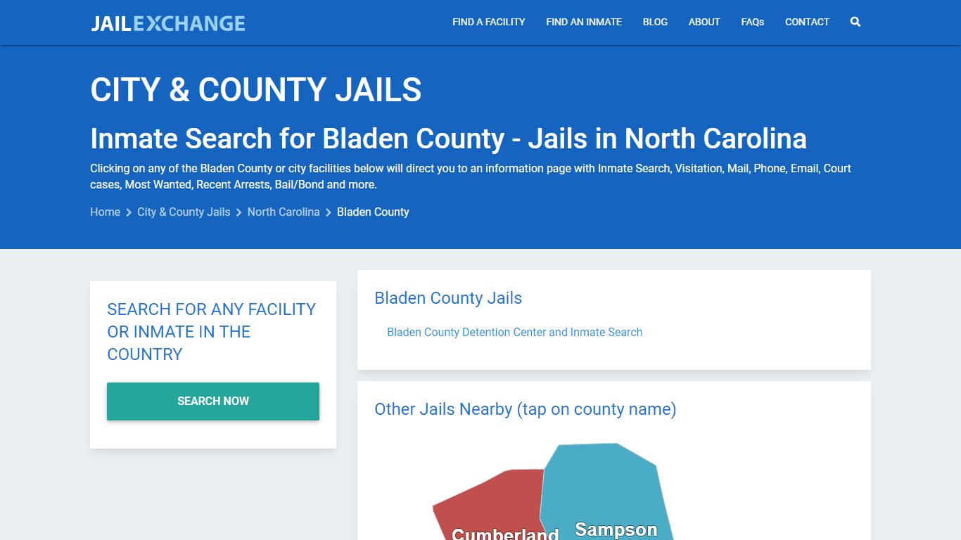 Inmate Search for Bladen County | Jails in North Carolina - Jail Exchange